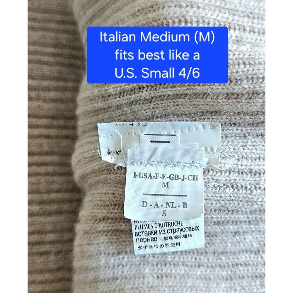 BRUNELLO CUCINELLI stunning! 100% cashmere & ostrich knit vest top $7,800 s/m - Picture 8 of 16